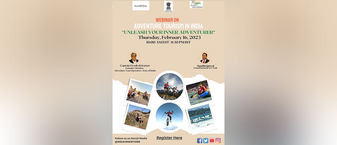  Webinar on " Adventure Tourism in India - Unleash your Inner Adventurer" on February 16