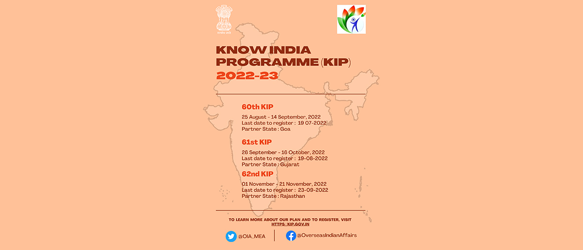  Know India Programme (KIP) For Young Overseas Indians, FY 2022-23