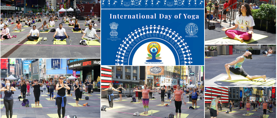  7th International Day of Yoga Celebrations at Times Square, New York